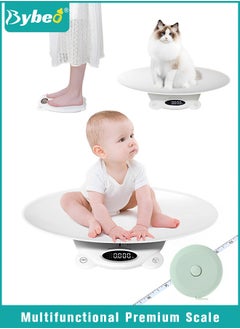 Baby Scale, Multifunctional Weight Scale For Infants, Digital Scale For Adults, Toddlers and Kids, Pet Scale for Puppy, Cat, With Measuring Ruler， Perspectives Switch, LED Screen, Up to 120kg
