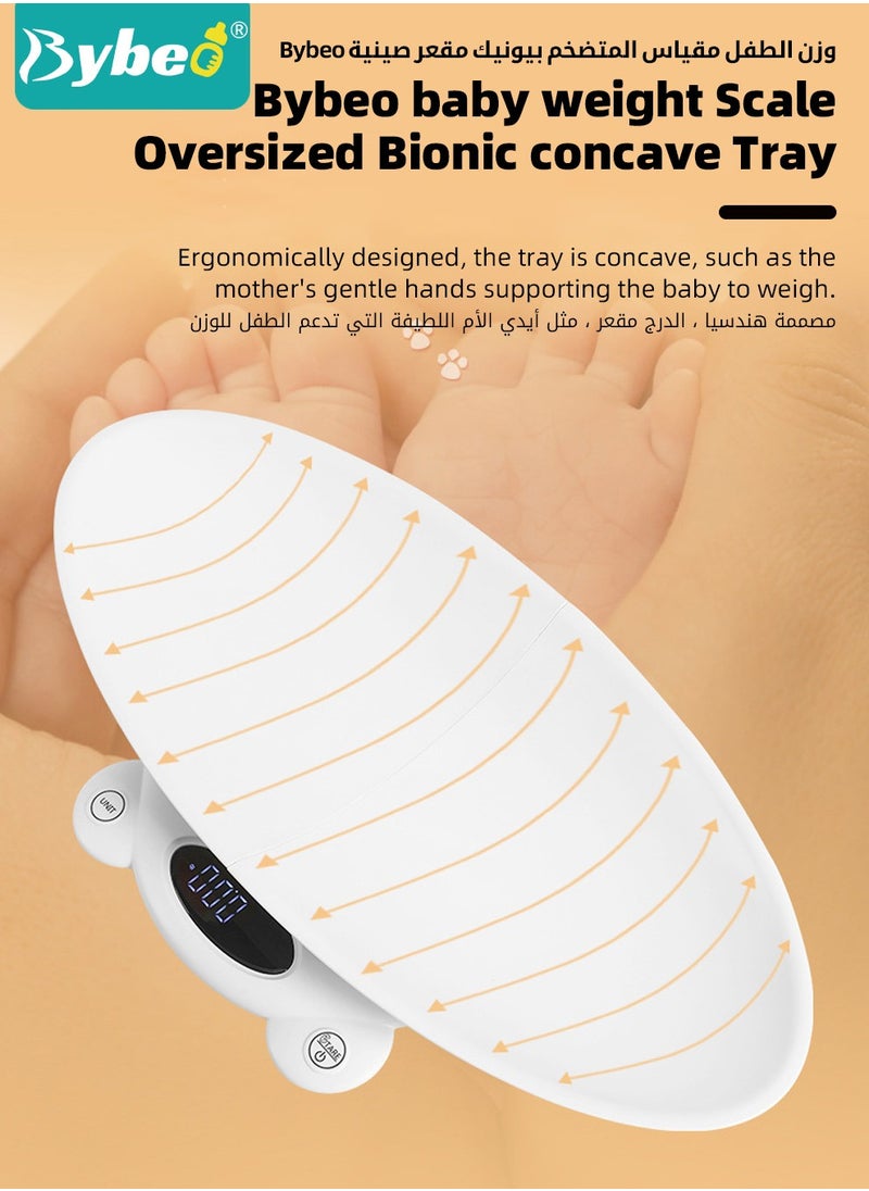 Bybeo - Baby Scale, Multifunctional Weight Scale For Infants, Digital Scale For Adults, Toddlers and Kids, Pet Scale for Puppy, Cat, With Measuring Ruler， Perspectives Switch, LED Screen, Up to 120kg - Image 1