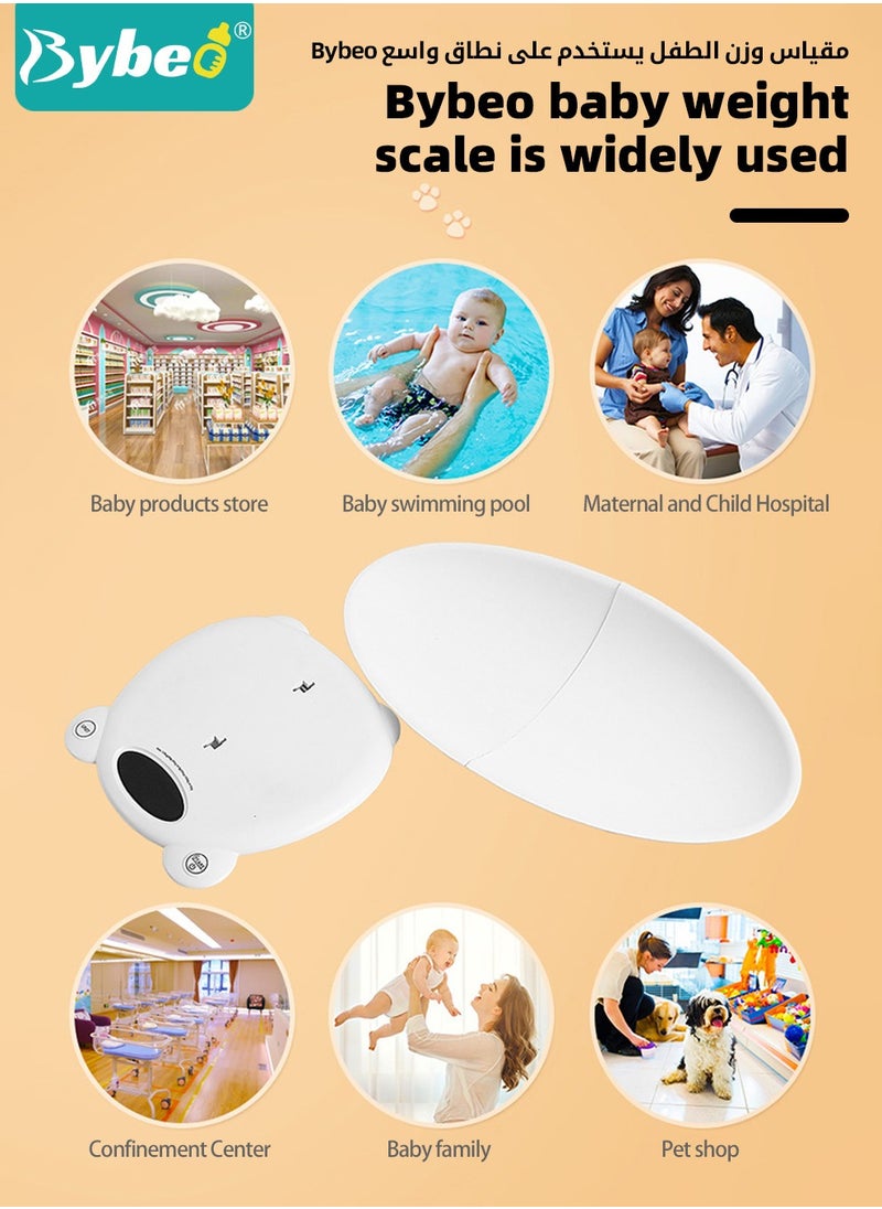 Bybeo - Baby Scale, Multifunctional Weight Scale For Infants, Digital Scale For Adults, Toddlers and Kids, Pet Scale for Puppy, Cat, With Measuring Ruler， Perspectives Switch, LED Screen, Up to 120kg - Image 1