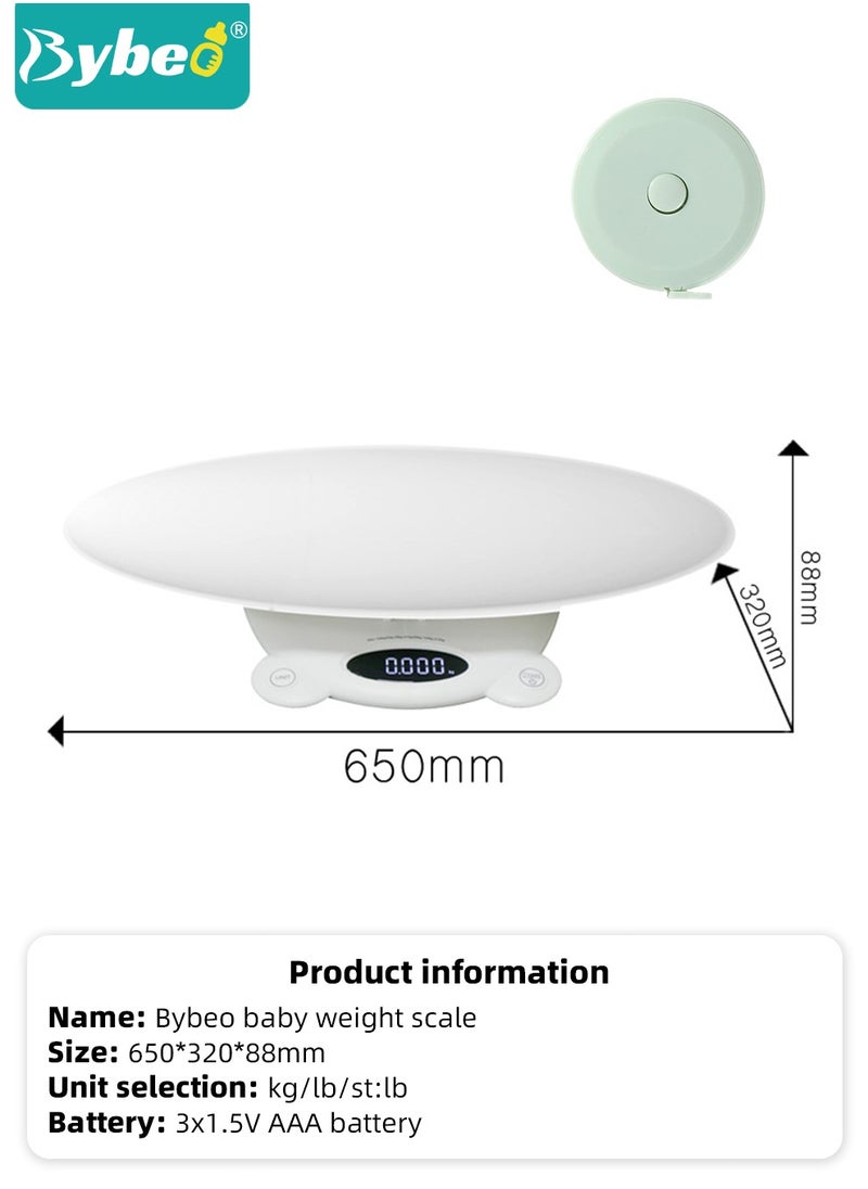 Bybeo - Baby Scale, Multifunctional Weight Scale For Infants, Digital Scale For Adults, Toddlers and Kids, Pet Scale for Puppy, Cat, With Measuring Ruler， Perspectives Switch, LED Screen, Up to 120kg - Image 1