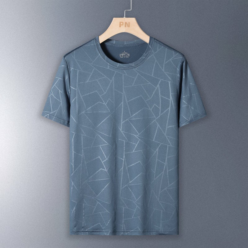 Ice Silk Casual Sports Short-Sleeved T-Shirt Men'S Summer Thin Breathable Mesh Trendy Brand Loose Half-Sleeved T-Shirt Clothes - Image 1