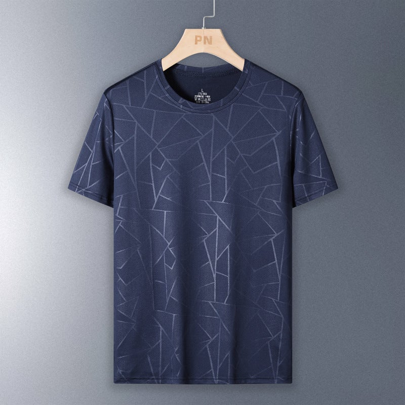 Ice Silk Casual Sports Short-Sleeved T-Shirt Men'S Summer Thin Breathable Mesh Trendy Brand Loose Half-Sleeved T-Shirt Clothes - Image 3