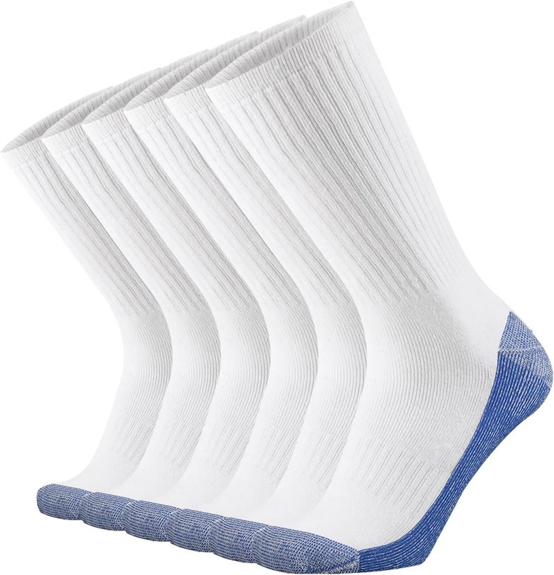 MM Men's Cotton Full Thick Cushion Crew Socks Moisture Control Heavy Duty Work Boot Warm Thermal Anti Wicking Sweat Blisters - Image 1