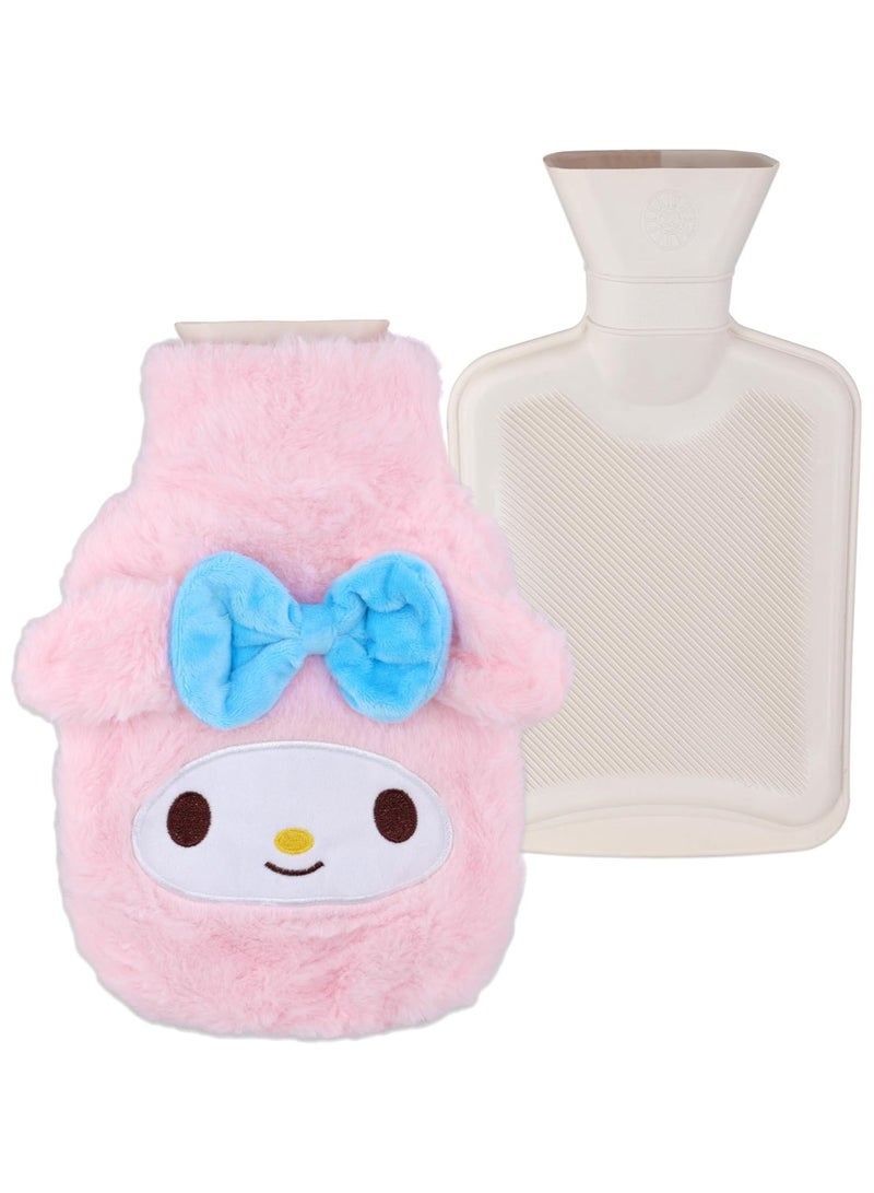 general Cartoon Melody Hot Water Bottle Foot Warmer 1L Hot Water Bottle & Cold Compress with Cute Anime Character Plush Set Relieve pain with a cute faux fur case - Image 1