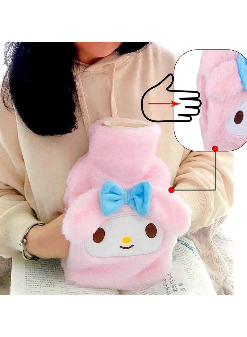 general Cartoon Melody Hot Water Bottle Foot Warmer 1L Hot Water Bottle & Cold Compress with Cute Anime Character Plush Set Relieve pain with a cute faux fur case - Image 3