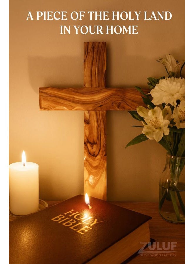 Zuluf Wall Hanging Olivewood Cross 25cm Wall Cross Christian Holy Gift (Ow-Crs-050) - Image 3