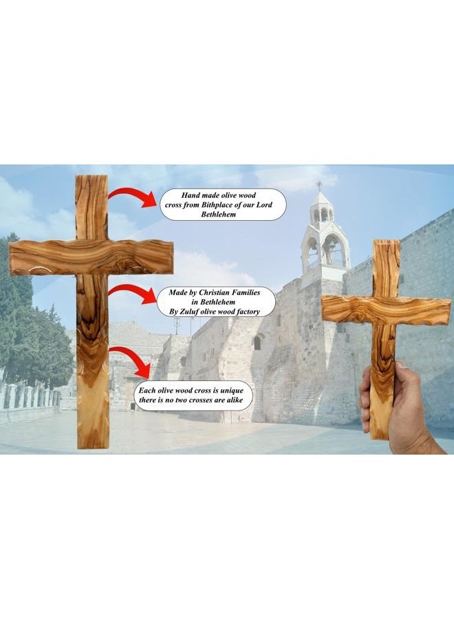 Zuluf Wall Hanging Olivewood Cross 25cm Wall Cross Christian Holy Gift (Ow-Crs-050) - Image 2