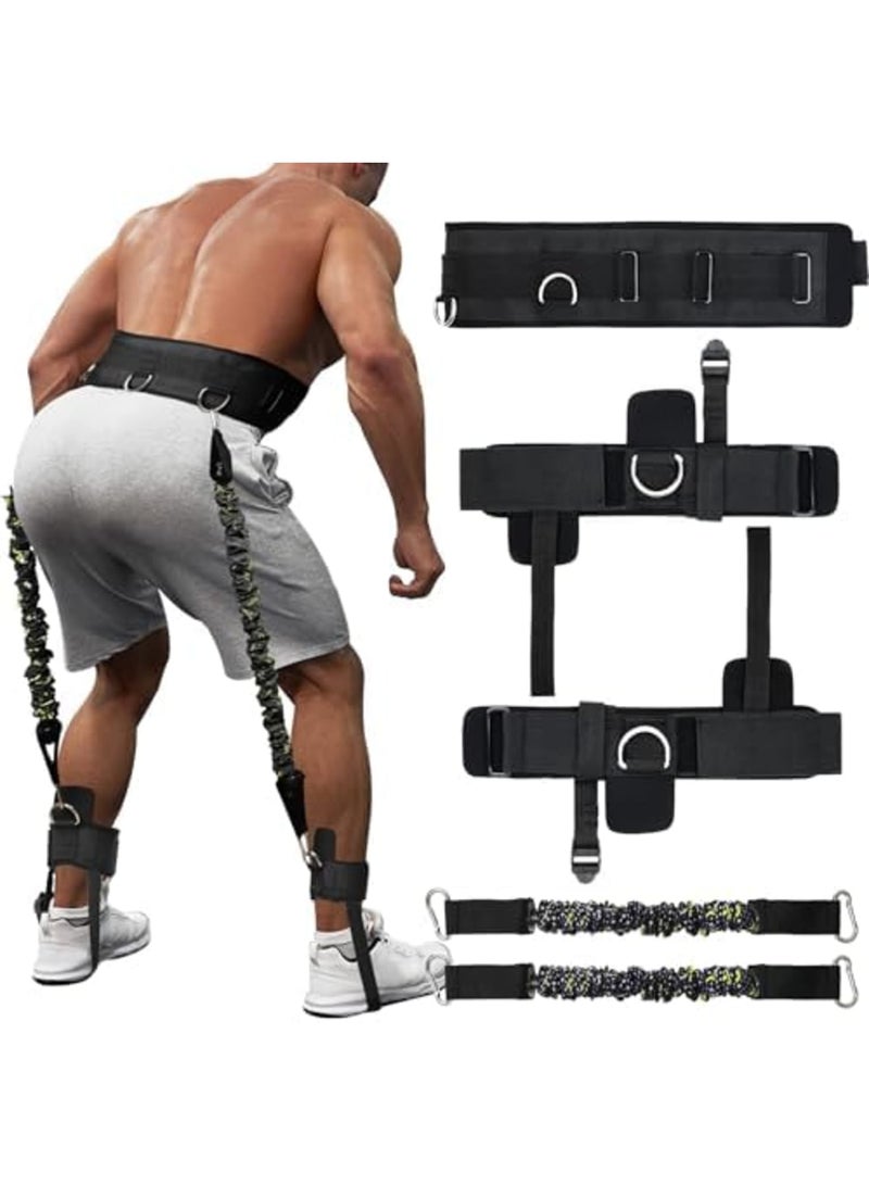 SYOSI Vertical Jump Trainer with Adjustable Ankle Strap & Belt - Leg Resistance Bands for Basketball, Football, Volleyball Training - Horizontal Workout Equipment for Explosive Jumps and Enhanced Strength - Image 1