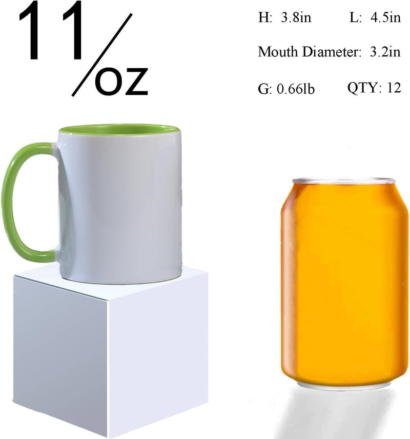 ABBSH Sublimation Mugs 11oz Blank Sublimation Coffee Cups Sublimation Mug Sublimation Mugs Bulk Sublimation balnk product6 Assorted Colors 12Pack (11OZ 6 Assorted Colors 12Pack) - Image 2