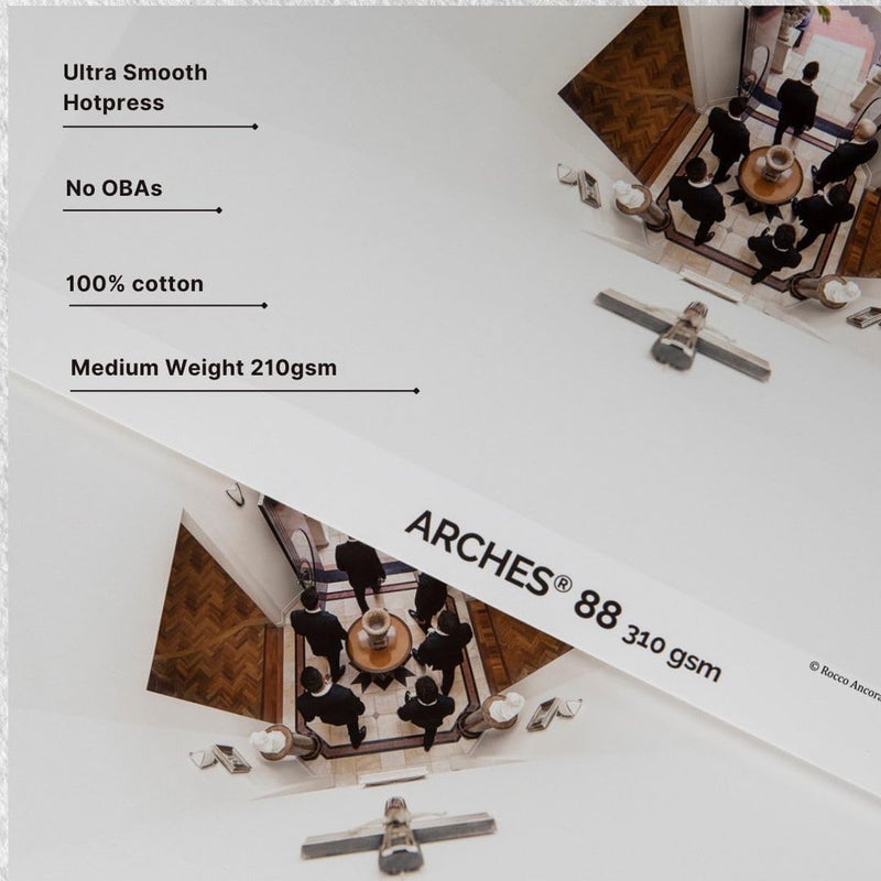 CANSON Canson Infinity Arches 88 Ultra Smooth Pure White Matte Inkjet Paper 310gsm 24 x 50 roll  - Image 5