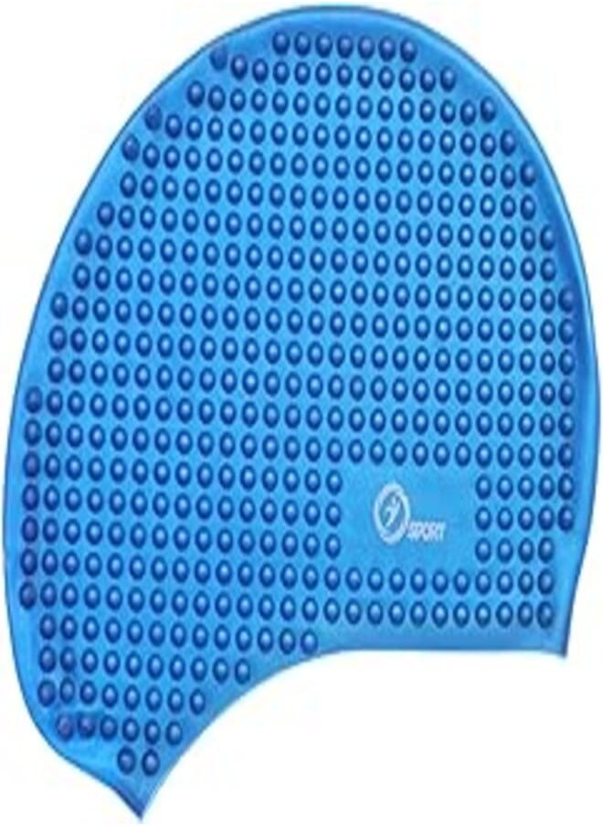 SPORT - SPORT Silicone Swimming Cap for Girls in Zipper Bag Blue - Image 1
