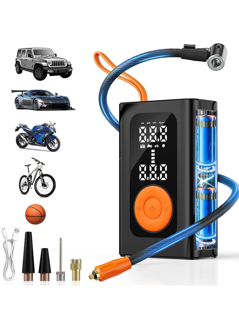 Generic Tire Inflator Portable Air Compressor for Car Tires, 2X Fast Cordless Air Pump with Car Tires Pressure Gauge, 150 PSI Portable Tire Inflator for Car Bike Motorcycle (Black, Standard) - Image 1