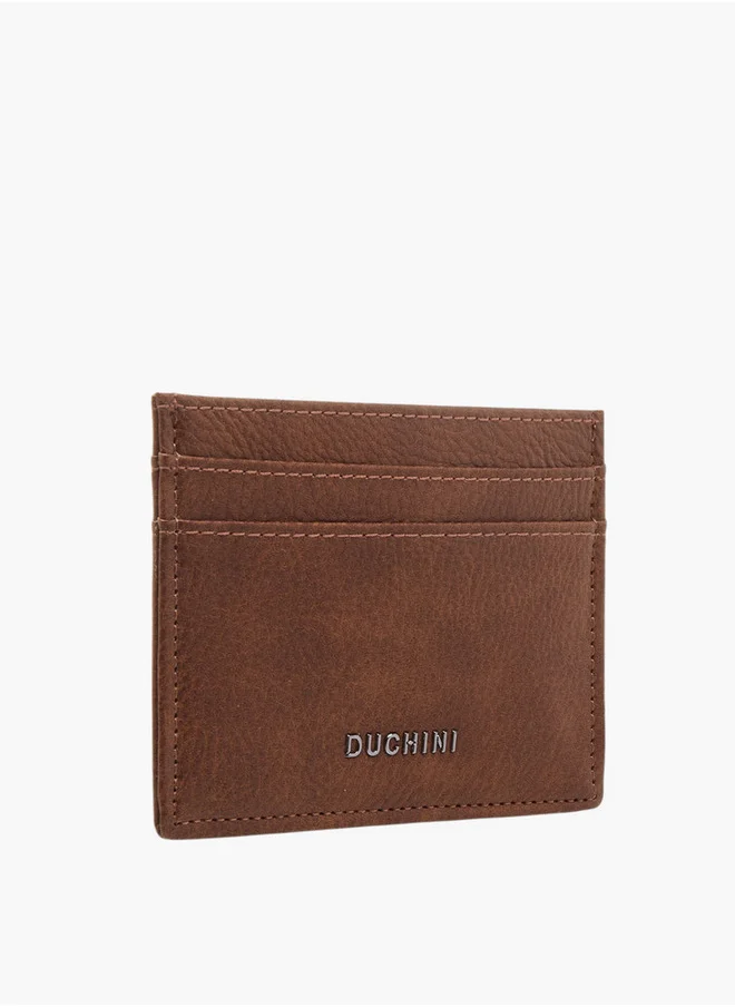 DUCHINI Men's Textured Cardholder with Open Top