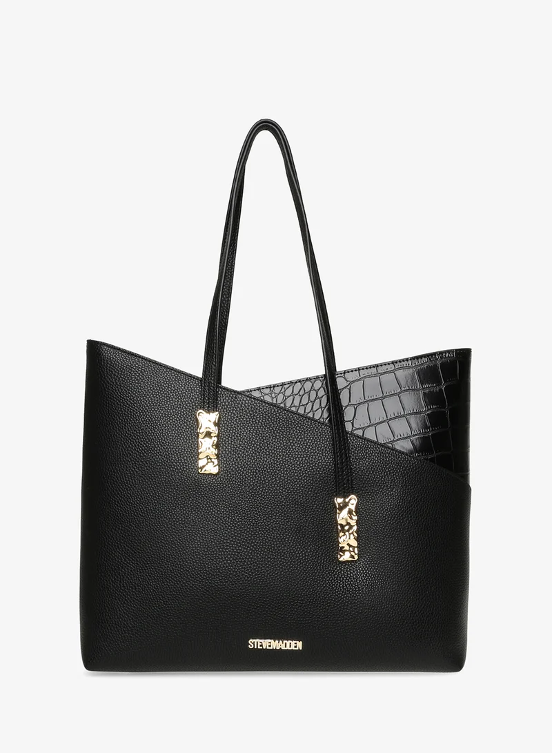 ستيف مادن حقيبة يد توت جلد صناعي بنقشة تمساح