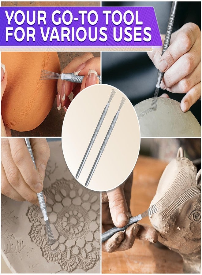 KETAR 2 Pcs Pottery Scoring Tool - 5.33" Clay Scoring Tool for Carving, Trimming & Molding | Stainless Steel Tips & Sturdy Aluminum Alloy Handles - Designed for Sculpting Clay, Ceramics, and DIY Craft Work - Image 5