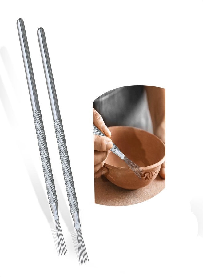 KETAR 2 Pcs Pottery Scoring Tool - 5.33" Clay Scoring Tool for Carving, Trimming & Molding | Stainless Steel Tips & Sturdy Aluminum Alloy Handles - Designed for Sculpting Clay, Ceramics, and DIY Craft Work - Image 1
