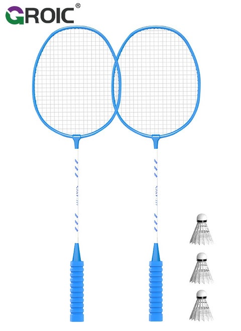 1 Pairs Badminton Rackets Set with 3 Badminton Balls and Carry Bag, Lightweight Professional Badminton Racket Set for Beginners, Badminton Racket Set for Outdoor Sport, Professional Training