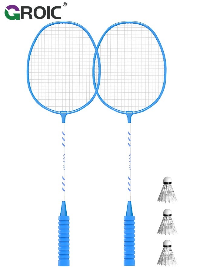 1 Pairs Badminton Rackets Set with 3 Badminton Balls and Carry Bag, Lightweight Professional Badminton Racket Set for Beginners, Badminton Racket Set for Outdoor Sport, Professional Training