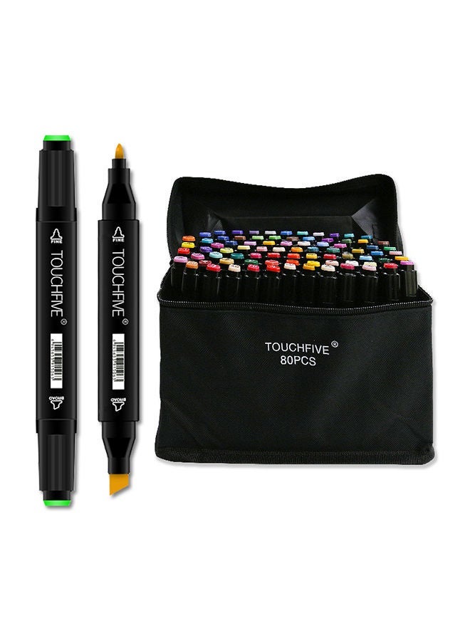 TOUCHFIVE 80-Piece Twin Marker Paiting Pen Set Multicolour - Image 1
