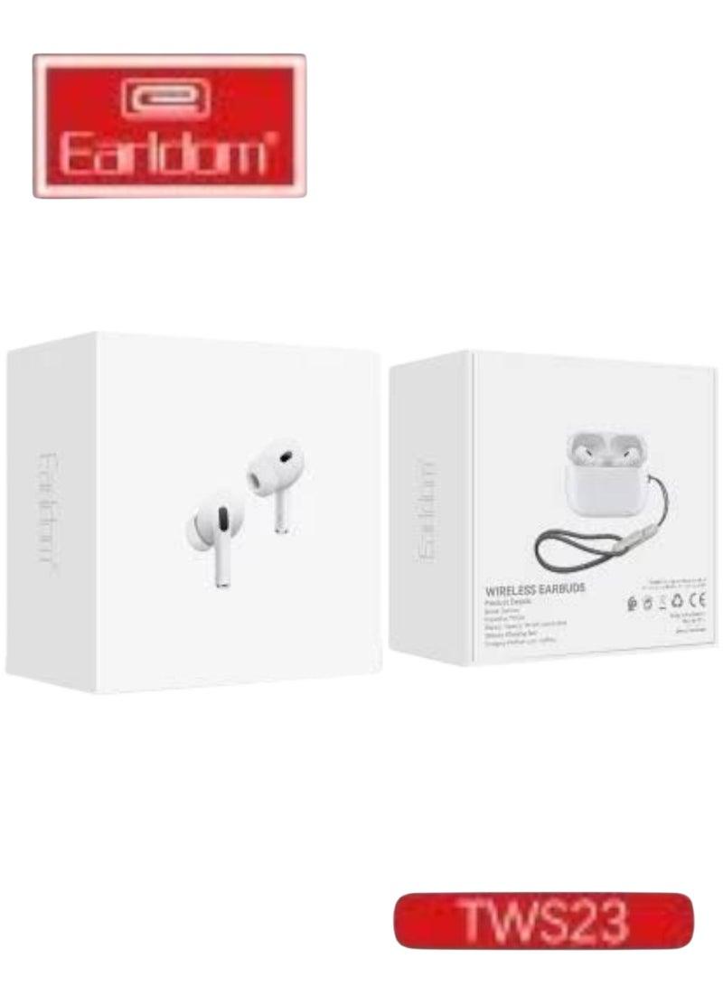 Earldom TWS23 Wireless Bluetooth Earphones - In-Ear, White - Image 1
