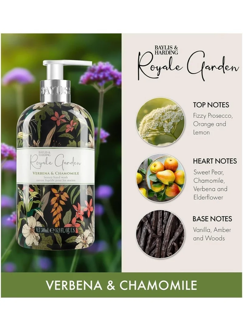 Baylis & Harding  Royale Garden Verbena and Chamomile Hand Wash, 500ml (Pack of 2) | Moisturizing and Refreshing | Floral Fragrance | Vegan  | Best Price UAE