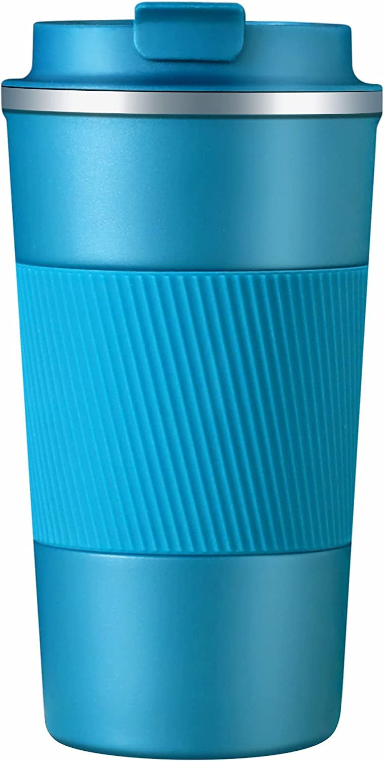 ZOKIXTO New Stainless Steel Vacuum Insulated Travel Tea and Coffee Mug Insulated Cup for Hot Cold Drinks Travel Thermos Flask with Lid Blue 510 Ml - Image 1