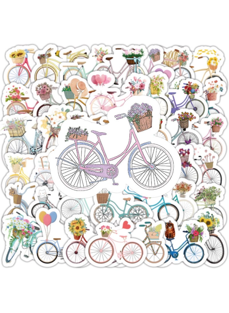 53Pcs Bike Stickers Pack for Kids Teens Adults, Colourful Bicycle Waterproof Vinyl Decals, Outdoor Sports Bicycle Race Stickers for Water Bottles Luggage Computer Skateboard Laptop Phone Case Bike - Image 2