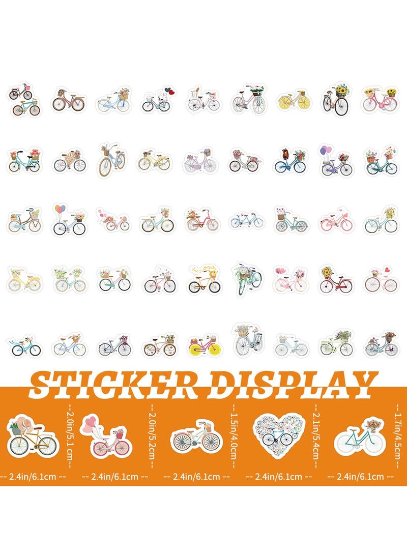53Pcs Bike Stickers Pack for Kids Teens Adults, Colourful Bicycle Waterproof Vinyl Decals, Outdoor Sports Bicycle Race Stickers for Water Bottles Luggage Computer Skateboard Laptop Phone Case Bike - Image 3