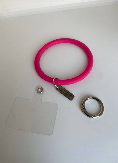 Silicone Loop Lanyard with Phone Holder, Universal Mobile Strap with Key Chain Ring