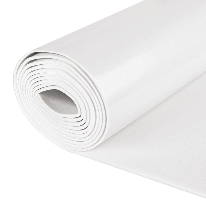 Sponge Neoprene Foam Rubber Sheet with Adhesive 12 in x 60 in x 116 in MultiFunction Soundproof High Density Waterproof Rubber Mat Perfect Cosplay Easy Cut DIY Neoprene Padding Roll  White