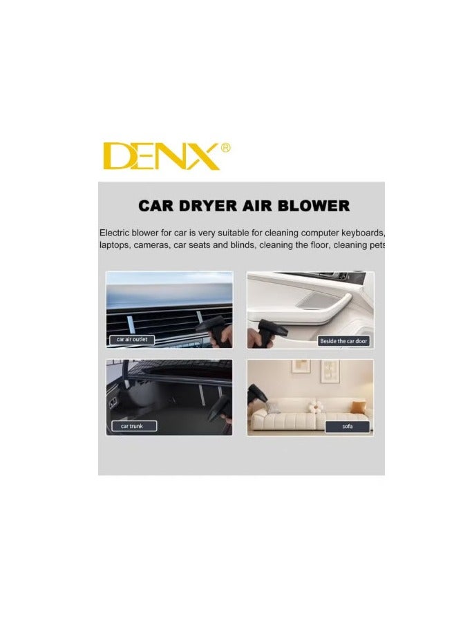 Denx Portable and Lightweight Cordless Air Blower with 21V Battery, 550W Motor - Battery Powered Turbo Cleaning and Drying Tool - Compact and Lightweight Black Air Blower for Home, Car, and Electronics Cleaning - Powerful Airflow for Quick Drying and Cleaning Tasks - Image 5