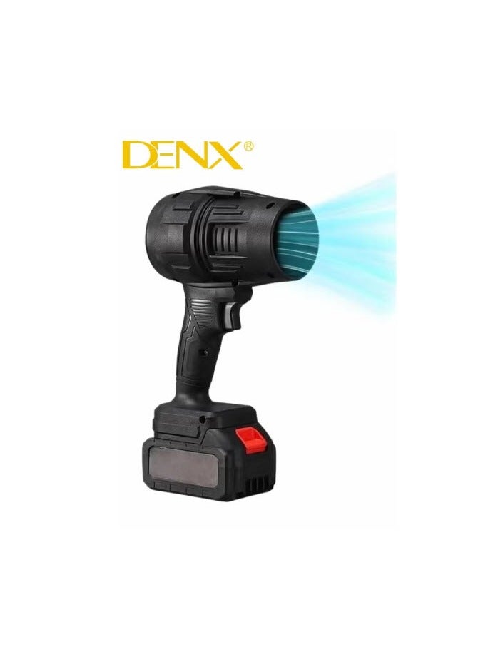 Denx Portable and Lightweight Cordless Air Blower with 21V Battery, 550W Motor - Battery Powered Turbo Cleaning and Drying Tool - Compact and Lightweight Black Air Blower for Home, Car, and Electronics Cleaning - Powerful Airflow for Quick Drying and Cleaning Tasks - Image 2