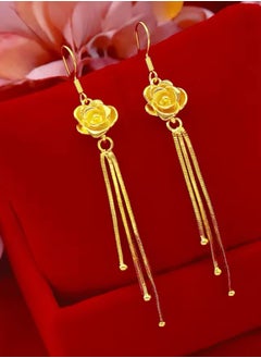 GOLDMAX Elegant 21k Gold Plated Drop Earrings For Women  - Image 3