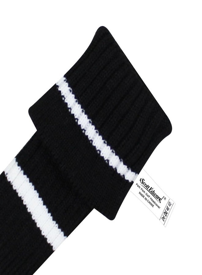 Scott Edward Knit Golf Club Cover for Woods and Driver Set of 5 Head Covers Protect Driver Wood(460cc) 1 Fairway Wood2 and Hybrid/UT2 with Rotating Club Number Tags (Black Red Numbers) - Image 5