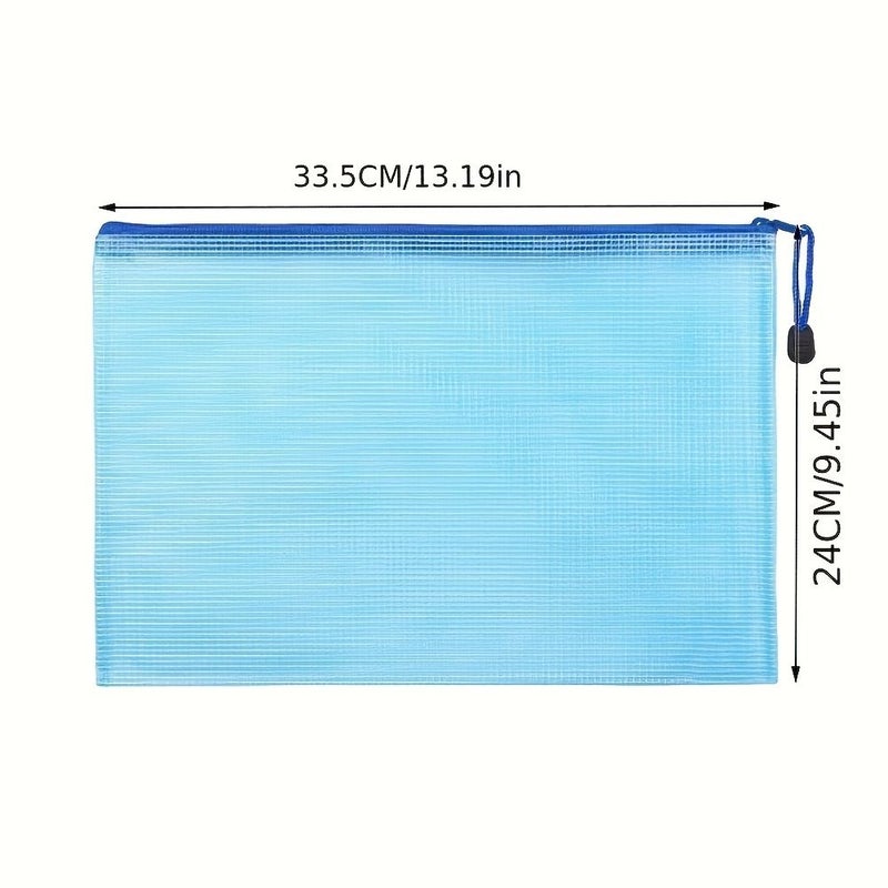 5 Pieces Assorted A4 Colorful Zippered Document Bags Wear Resistant Plastic Folders Office Study Classification Storage Bags Multiple Colors For Organizing Materials Student Exam Papers Certificate Protectors - Image 2