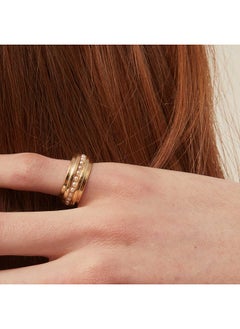 ORELIA LONDON Pearl Ridged Metal Ring  - Image 4
