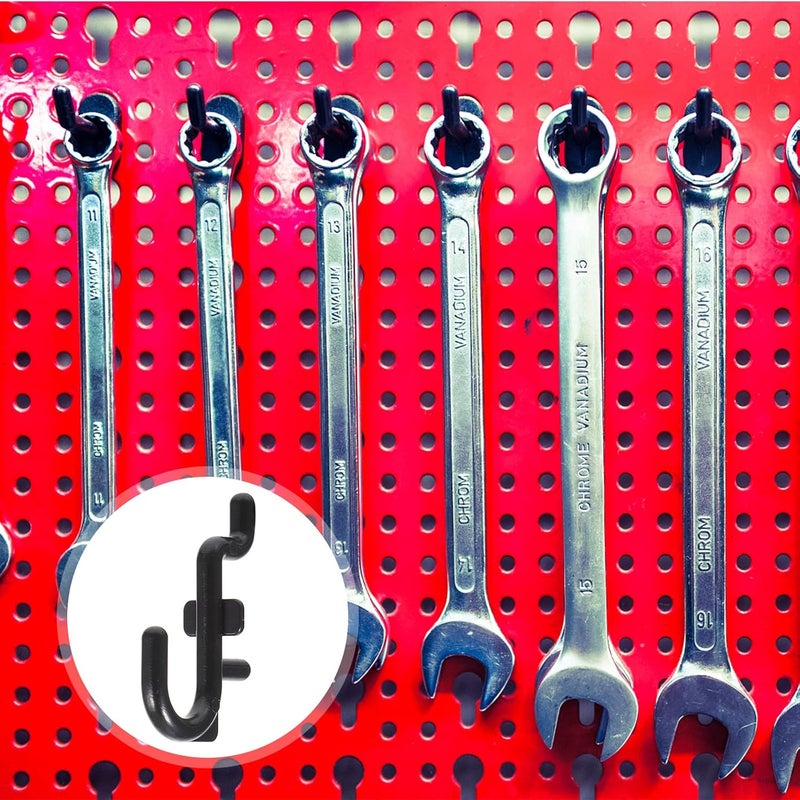 Garneck 100 Pcs J Shape Pegboard Hooks Metal Garage Storage Hooks for Workshop and Retail Organization - Image 4