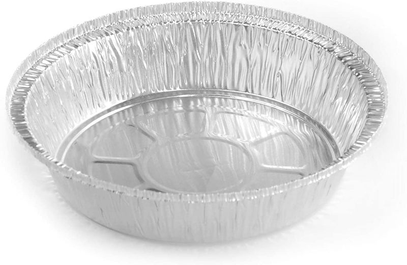 Mr. Miracle Mr Miracle Pack of 50 Disposable Aluminum Foil Pans â€“7 Inch Circular Aluminum Pans, Ideal for Baking, Storing, Heating, Serving, BBQ - Round Foil Pans - Image 5