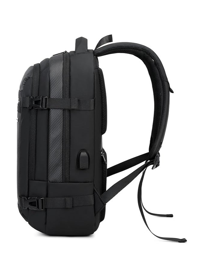 Rahala Backpack for Men 20L Office Travel Backpack Casual Laptop Bag with 15.6-inch Laptop Pocket Water-resistant Multi-pockets Large Capacity College Backpack EF92M-Black  - Image 2