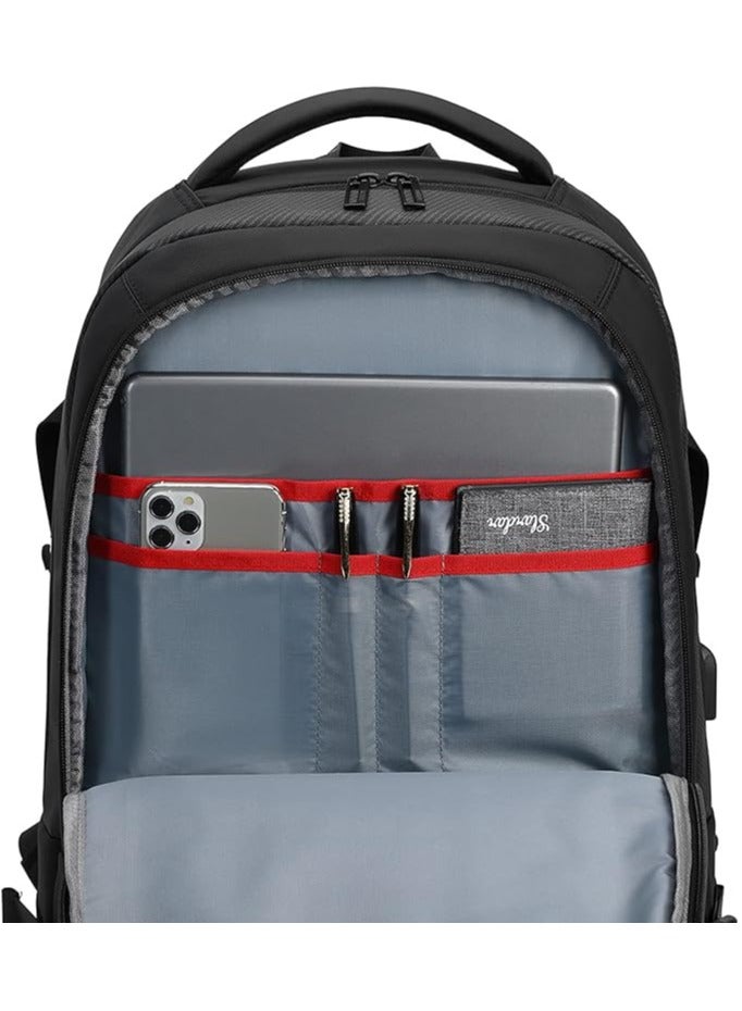 Rahala Backpack for Men 20L Office Travel Backpack Casual Laptop Bag with 15.6-inch Laptop Pocket Water-resistant Multi-pockets Large Capacity College Backpack EF92M-Black  - Image 5