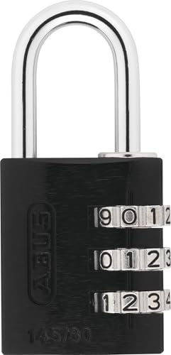 Abus قفل تركيبة غير TSA ABUS 145/30 للحقائب الصلبة، الأمتعة، قابل لإعادة الضبط، أسود - Image 1