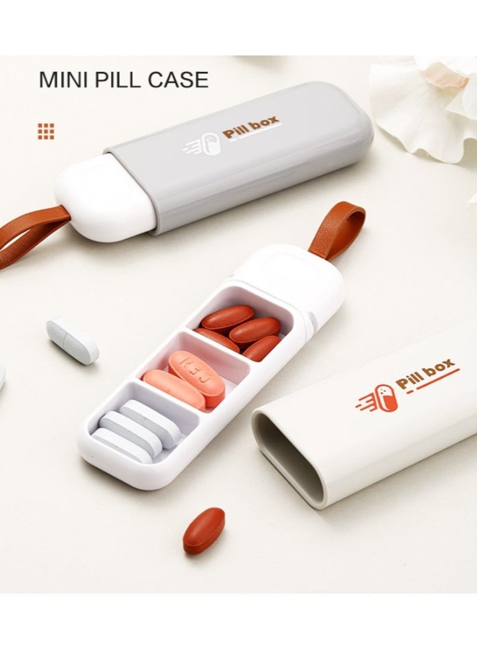 Generic 2 Pieces Portable Pill Box Medicine Box Mini Small Pill with 3 Compartment Dispenser Storage for Vitamins, Supplements, Pills, Compact and Durable Waterproof Anti-Moisture Easy Carry  ﻿  - Image 1