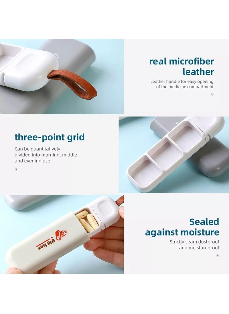 Generic 2 Pieces Portable Pill Box Medicine Box Mini Small Pill with 3 Compartment Dispenser Storage for Vitamins, Supplements, Pills, Compact and Durable Waterproof Anti-Moisture Easy Carry  ﻿  - Image 4