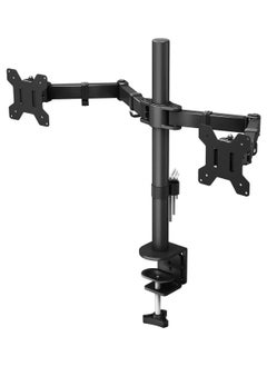 Arabest Dual Monitor Stand, Desk Mount, Monitor Arm for 2 LCD LED Monitor Screens up to 27", Heavy Duty Fully Adjustable Stand, Gaming Monitor Stand with Clamp and Grommet Mounting Base  - Image 1