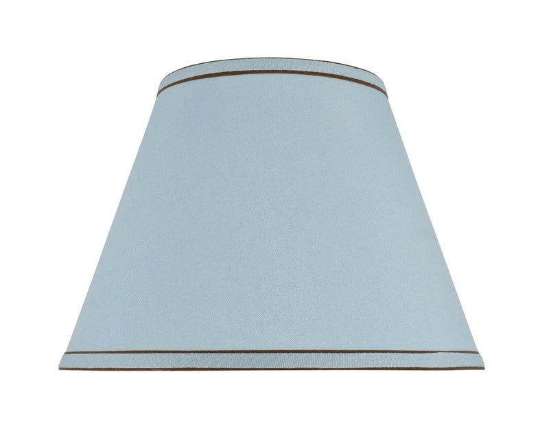 Aspen Creative 32183A Transitional Empire Shape Spider Construction Lamp Shade, Light Blue, 7" Top x 13" Bottom x 9-1/2" Slant Height - Image 1