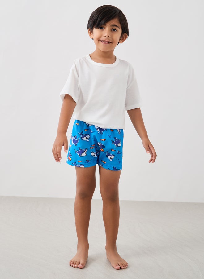 Styli Styli Graphic Print Swim Shorts with Hat  - Image 2