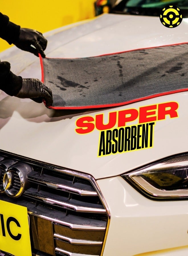 ايونك فوطة تجفيف سيارة احترافية فاخرة من المايكروفايبر، فائقة الامتصاص بتقنية تويستد لووب، تجفيف خالٍ من الخطوط والخدوش للسيارات 40 × 60 سم (رمادي) - Image 3