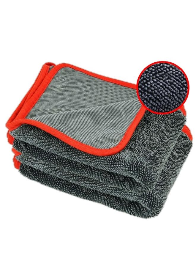 ايونك فوطة تجفيف سيارة احترافية فاخرة من المايكروفايبر، فائقة الامتصاص بتقنية تويستد لووب، تجفيف خالٍ من الخطوط والخدوش للسيارات 40 × 60 سم (رمادي) - Image 1