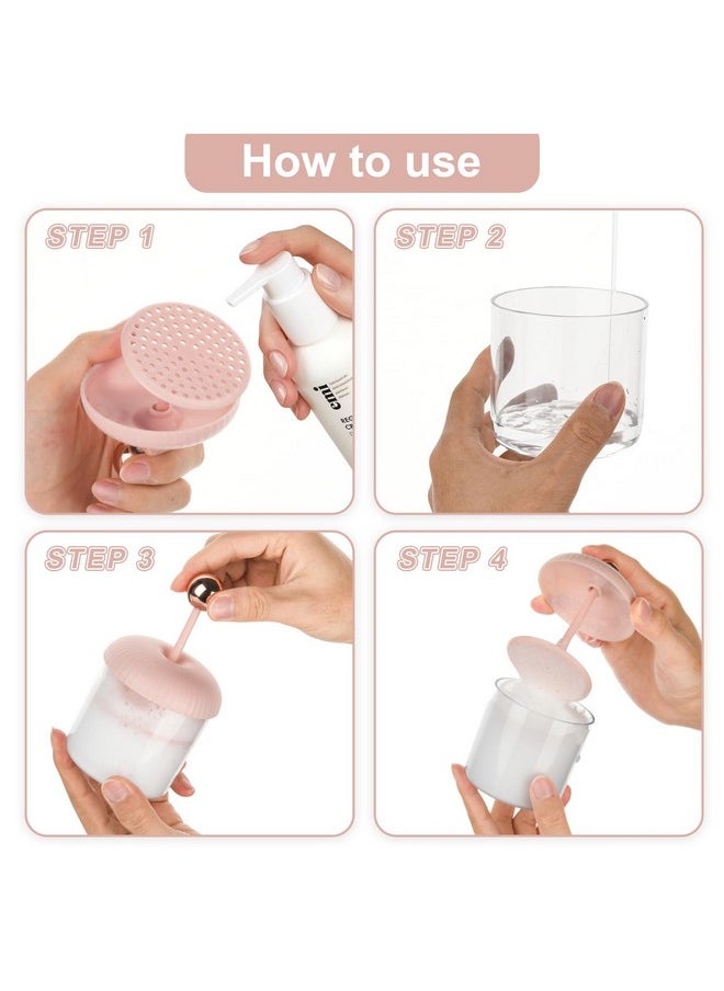 Beautyflier - Beautyflier Facial Cleanser Foam Cup Whip Bubble Maker Facial Skin Cleansing Care,Deep Skincare Cleaner Tools for Travel Household (Cylindrical, Pink) - Image 1