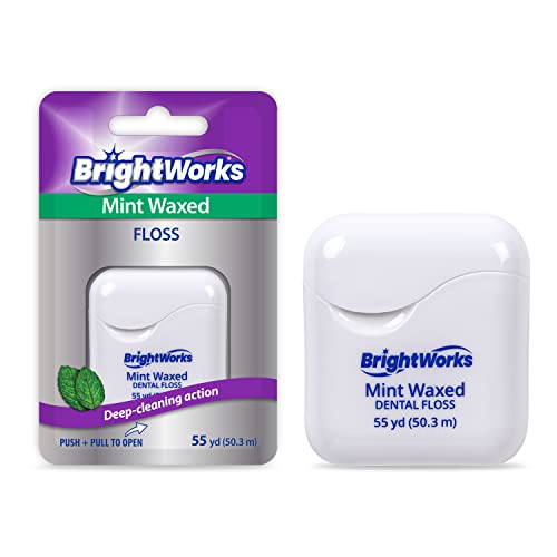 BrightWorks Dental Floss Mint Waxed - 55 Yards (Pack of 4) - Image 1